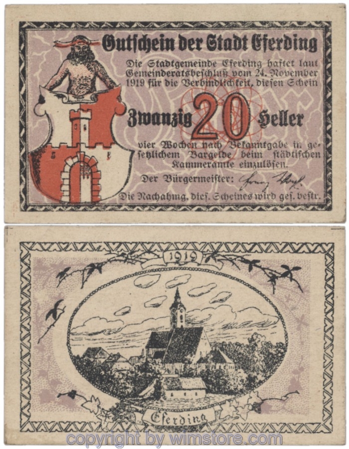 sn103246 Eferding, G0152III20h, 20 Heller; 1-