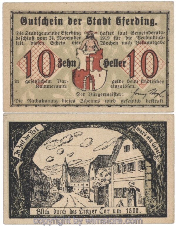 sn103256 Eferding, G0152III10c, 10 Heller; 1