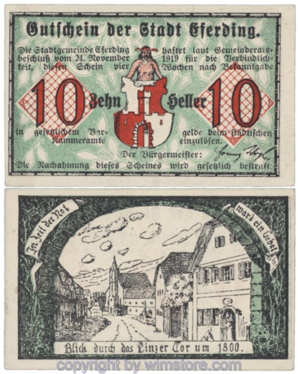 sn103260 Eferding, G0152III10d, 10 Heller; 1-