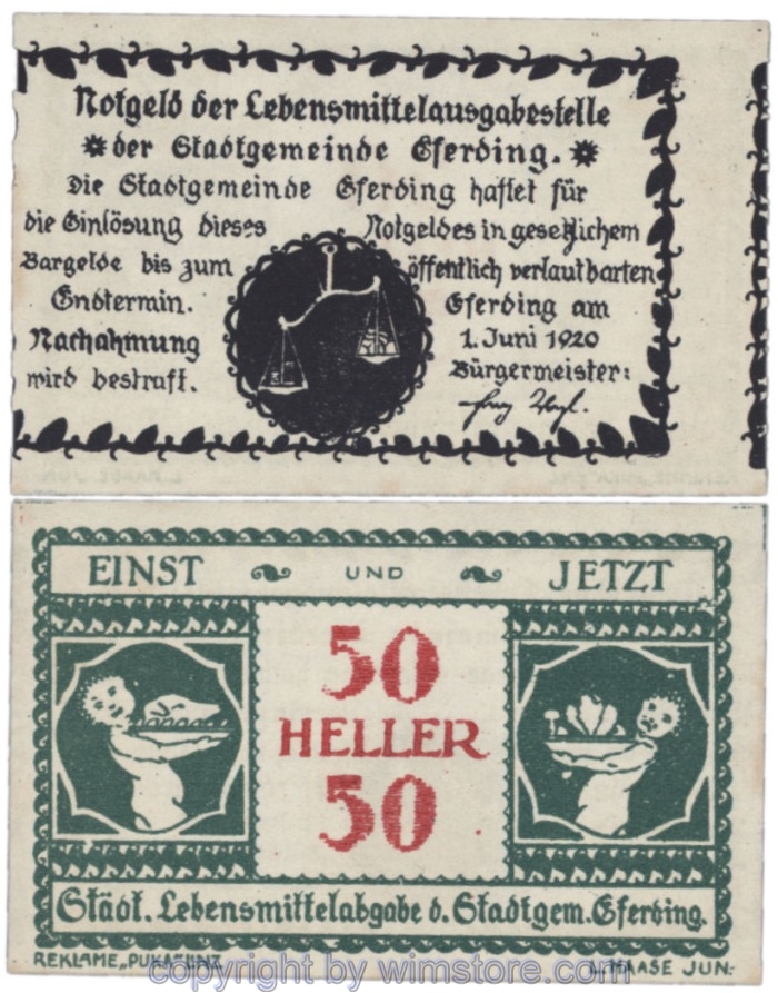 Eferding, G0152VcA, 50 Heller, Abart; 1-