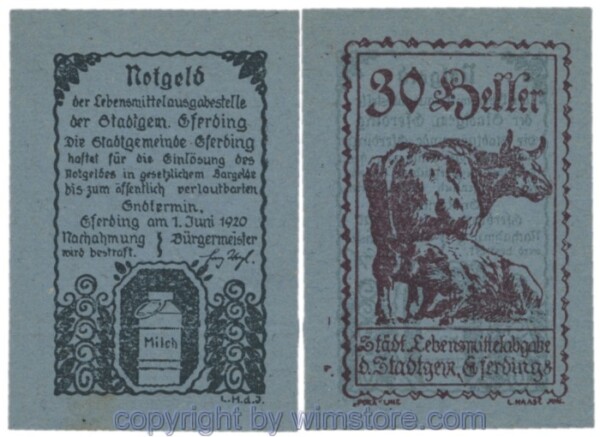 Eferding, G0152VdA, 30 Heller, Abart; 1