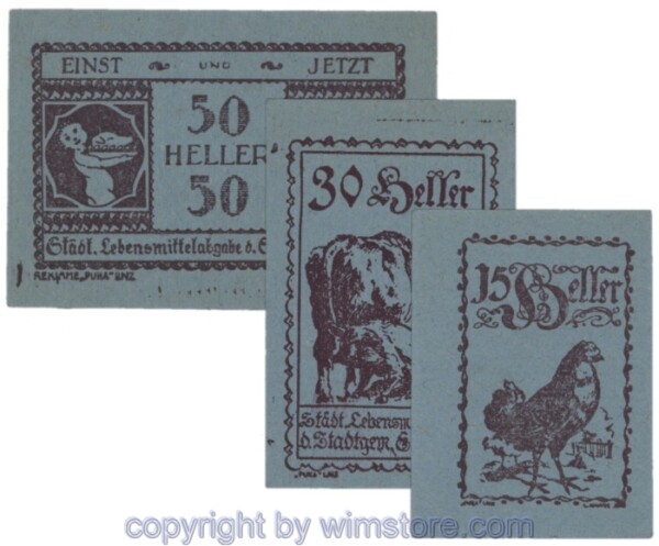 Eferding, G0152Vd, Serie 15, 30, 50 Heller; 1-