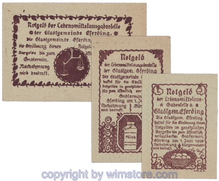 Eferding, G0152Vf, Serie 15, 30, 50 Heller; 1-