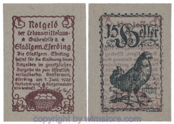 Eferding, G0152ViA, 15 Heller, Abart; 1
