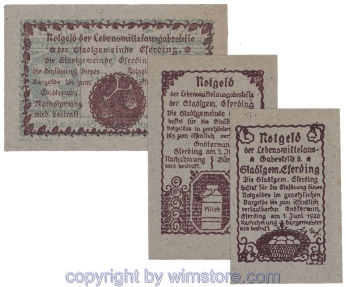 Eferding, G0152Vi, Serie 15, 30, 50 Heller; 1-2