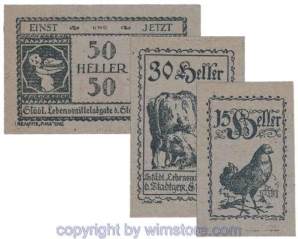 Eferding, G0152Vi, Serie 15, 30, 50 Heller; 1-2
