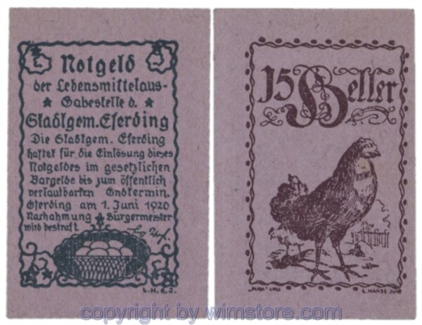 Eferding, G0152Vl, 15 Heller; 1