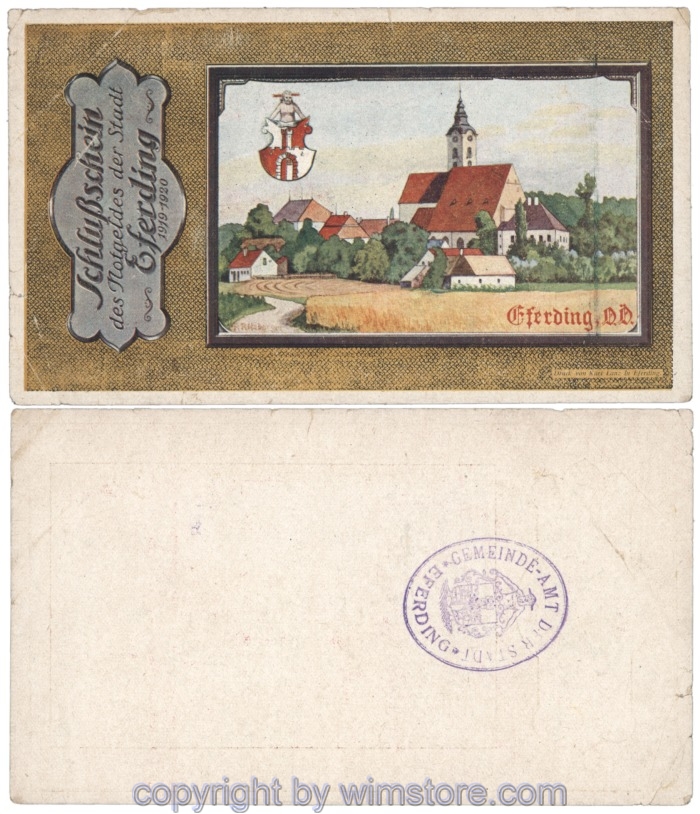 Eferding, G0152VIIbG, Schlussschein Golddruck; 2