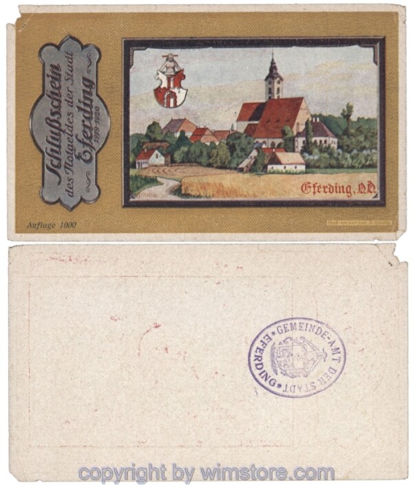 Eferding, G0152VIIbG, Schlussschein Golddruck; 3