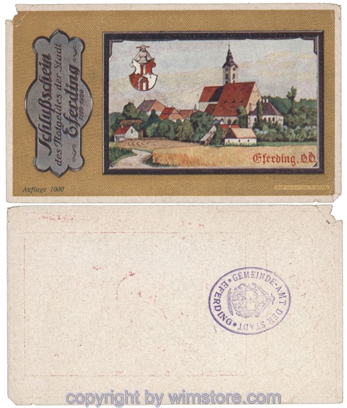 Eferding, G0152VIIbG, Schlussschein Golddruck; 3