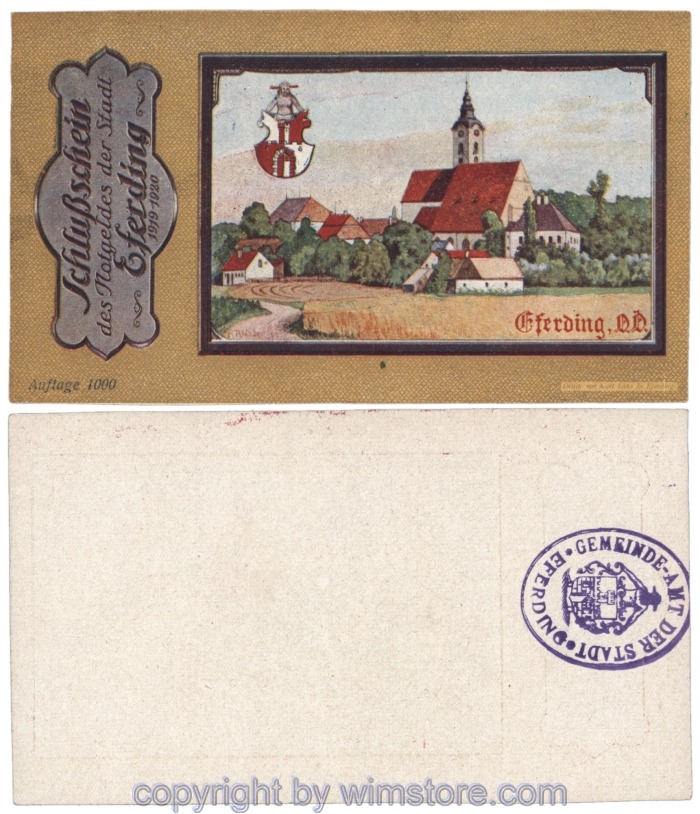 Eferding, G0152VIIbG, Schlussschein Golddruck; 1-