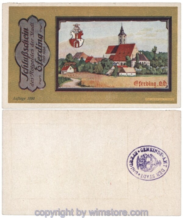 Eferding, G0152VIIcB, Schlussschein Grünbronzedruck; 2