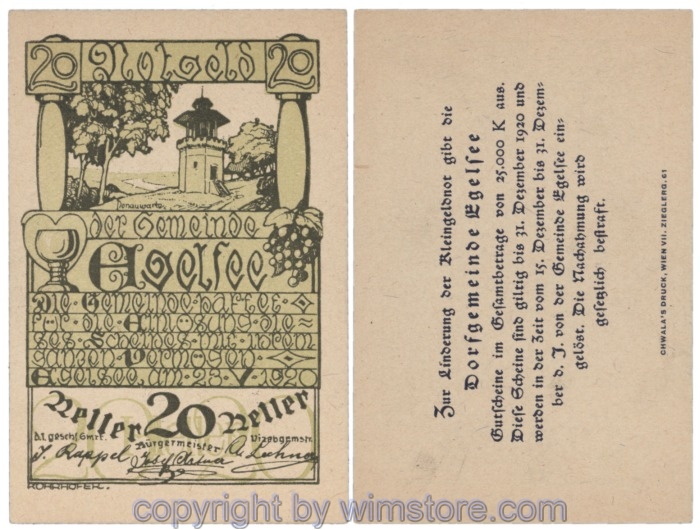 Egelsee, J158a5, 20 Heller; 1