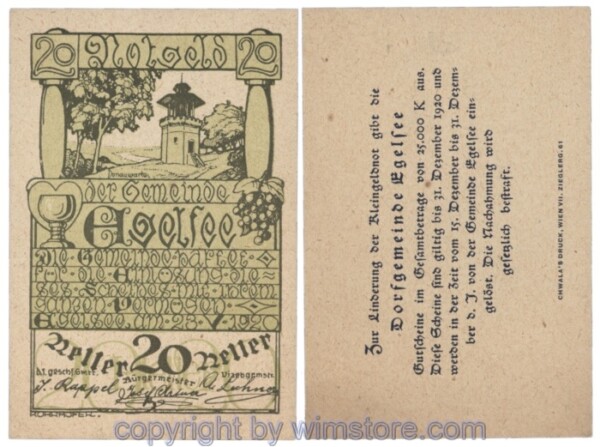 Egelsee, J158a5, 20 Heller; 2