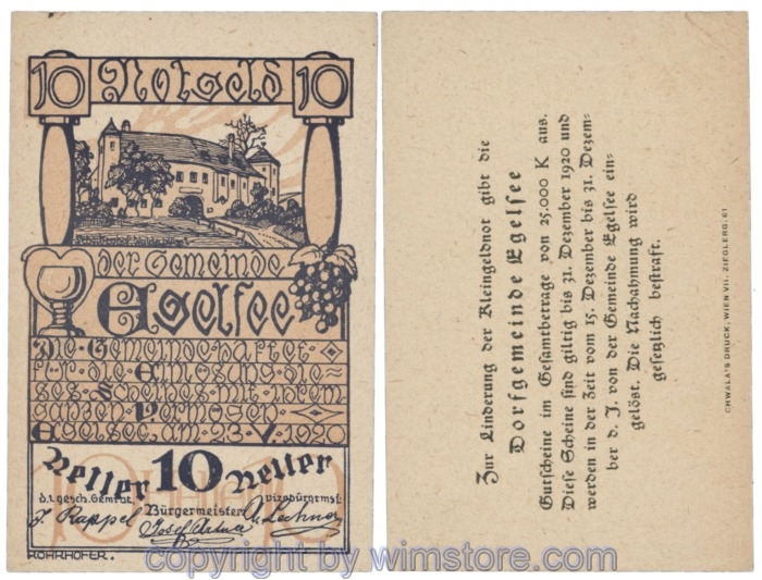 Egelsee, J158c34, 10 Heller; 2