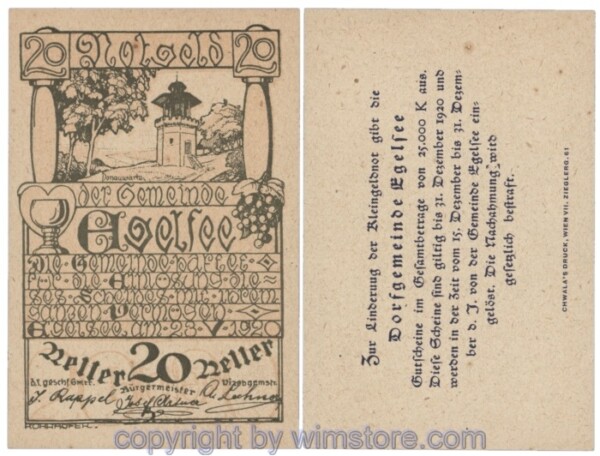 Egelsee, J158c42, 20 Heller; 1