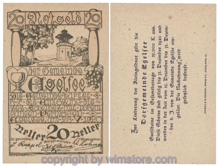Egelsee, J158c42, 20 Heller; 1