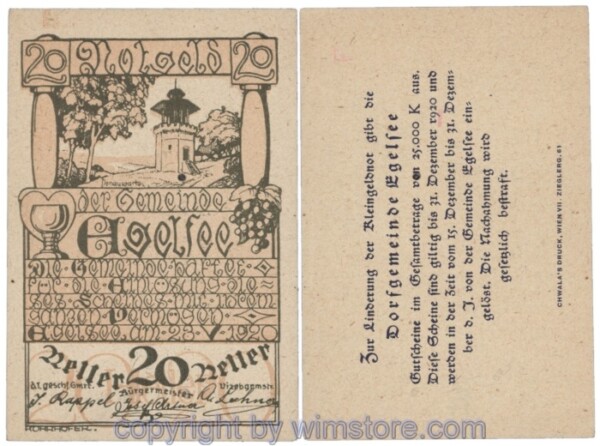 Egelsee, J158c47, 20 Heller; 1-