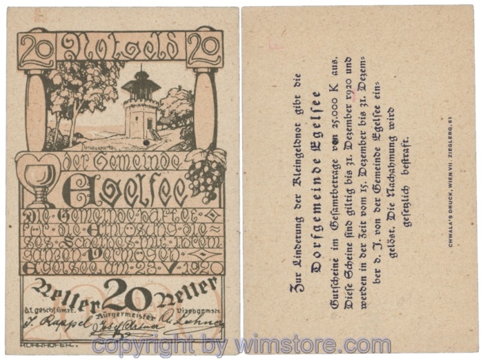 Egelsee, J158c47, 20 Heller; 1-