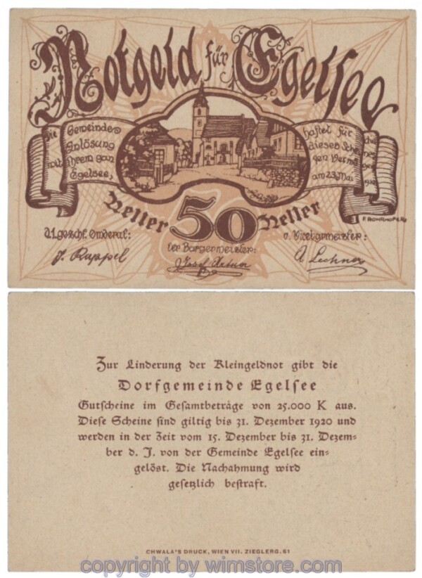 Egelsee, J158c36, 50 Heller; 2