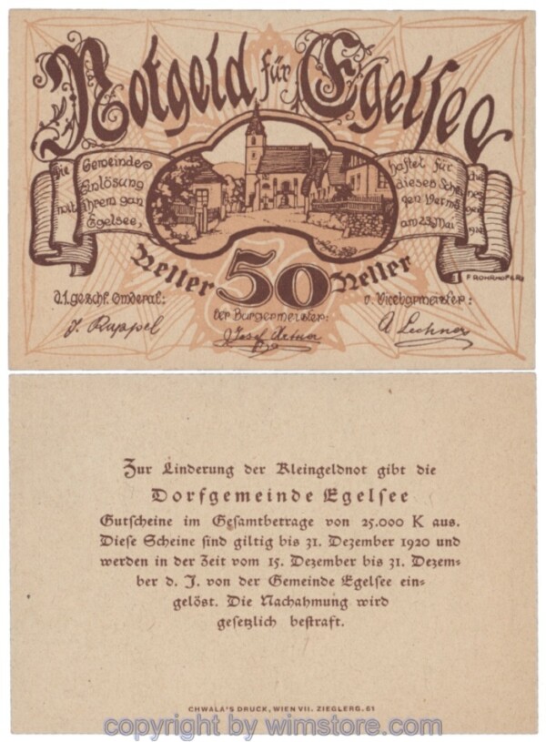 Egelsee, J158c60, 50 Heller; 1