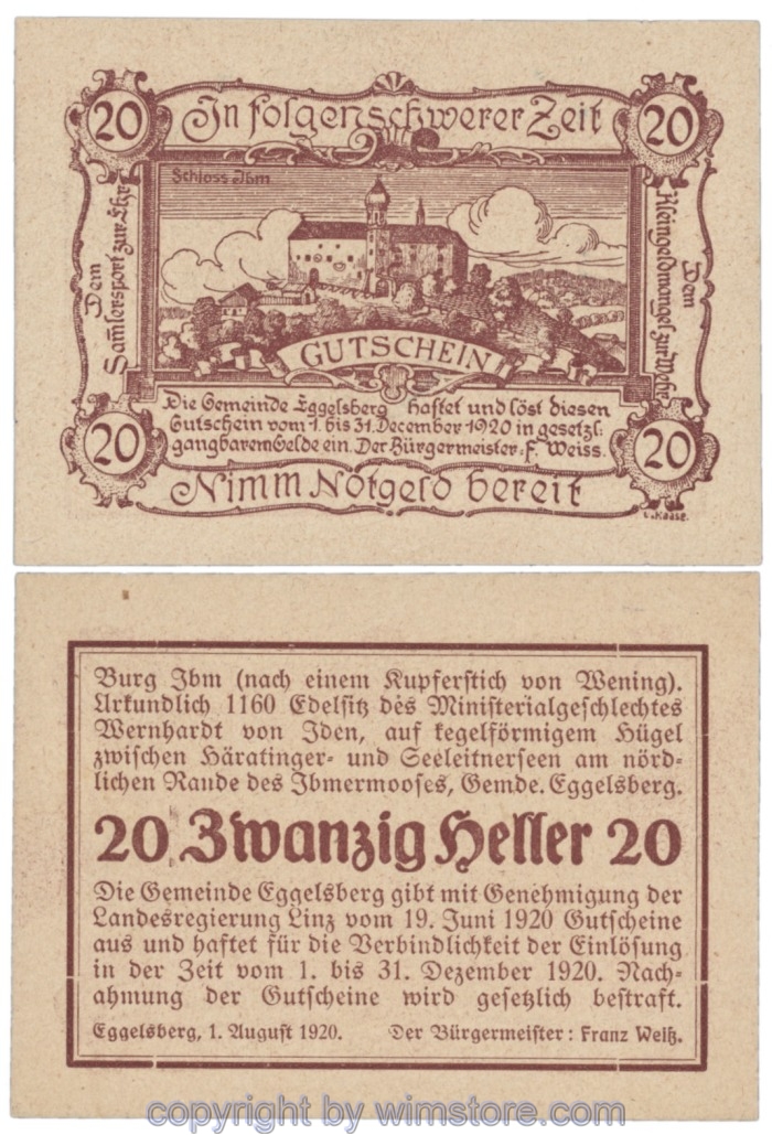Eggelsberg, J160Ia, 20  Heller; 1-