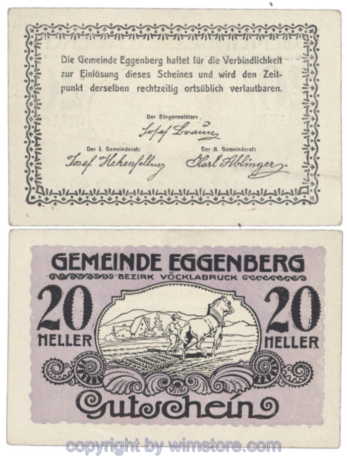 Eggenberg, J161, 20 Heller; 1-