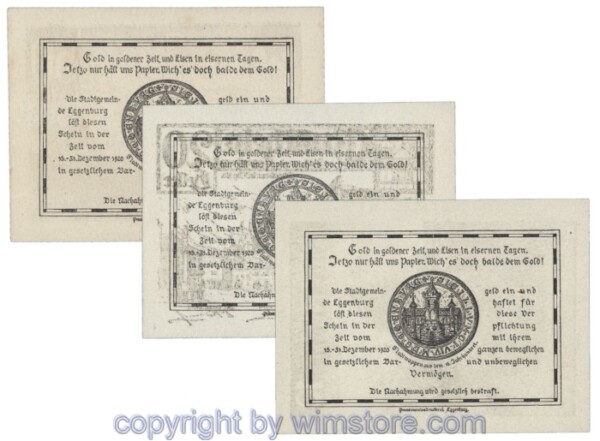 Eggenburg, J162as, Serie 10, 20, 50 Heller; 1