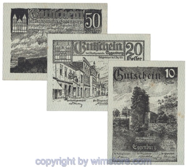 Eggenburg, J162as, Serie 10, 20, 50 Heller; 1-
