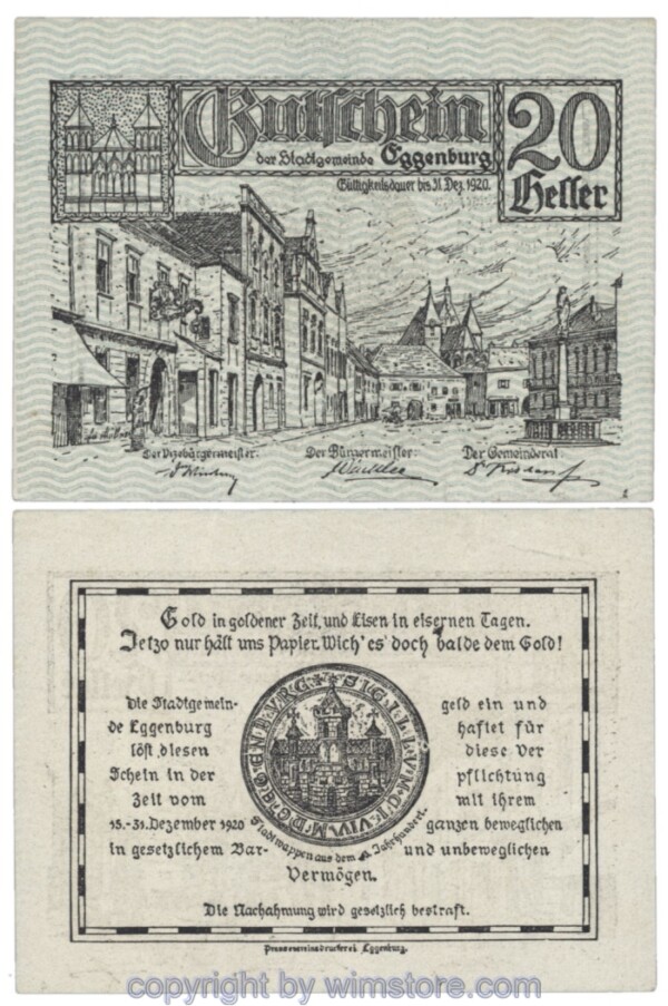Eggenburg, J162aw06, 20 Heller; 1-