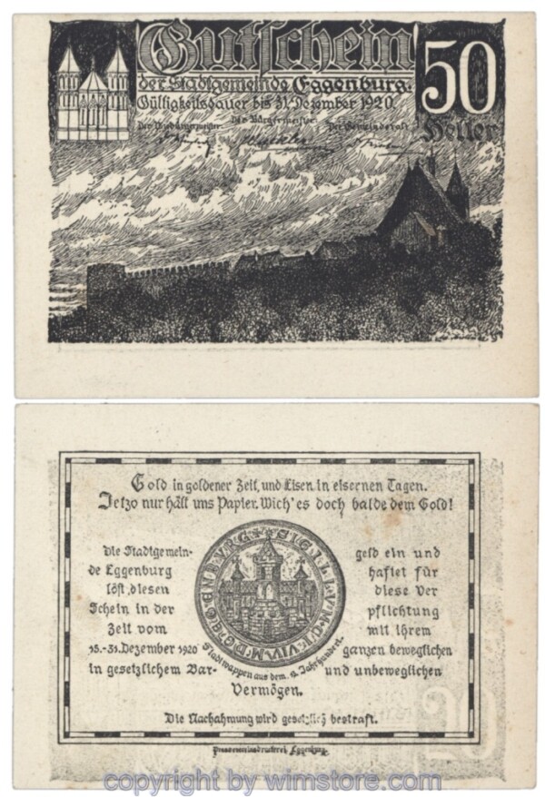 Eggenburg, J162aF, 50 Heller; 1-