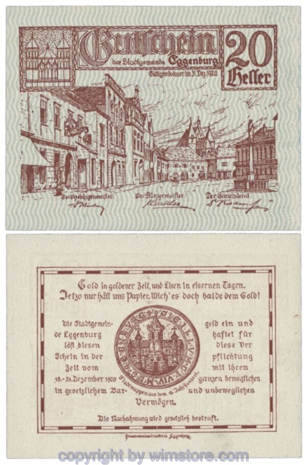 Eggenburg, J162bs15, 20 Heller; 1-