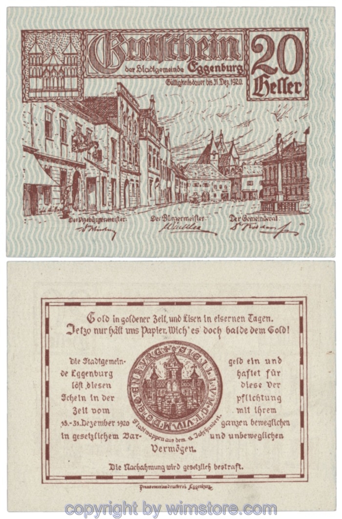 Eggenburg, J162bs15, 20 Heller; 1-