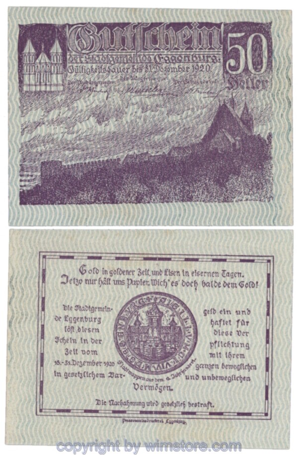 Eggenburg, J162bsF, 50 Heller; 1-