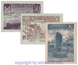 Eggenburg, J162bs, Serie 10, 20, 50 Heller; 1