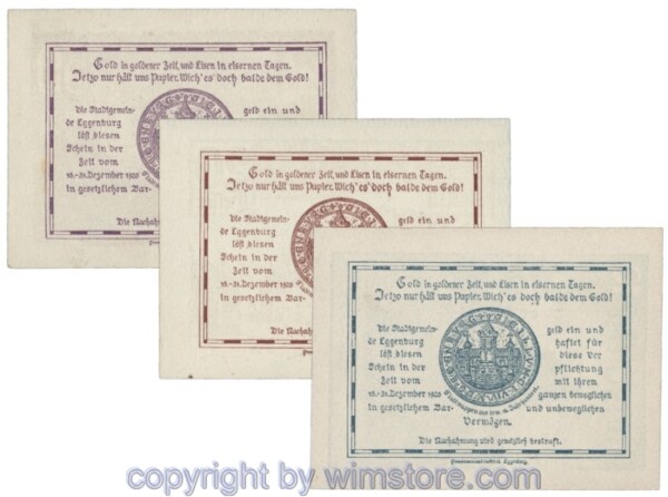 Eggenburg, J162bs, Serie 10, 20, 50 Heller; 1