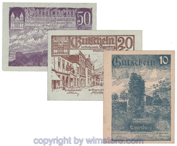 sn103463 Eggenburg, J162bs, Serie 10, 20, 50 Heller; 1-