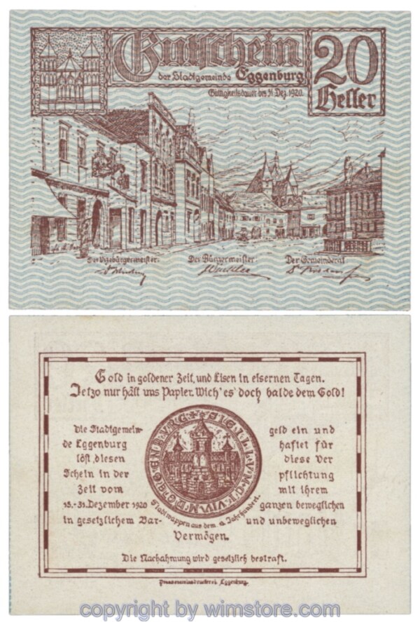 Eggenburg, J162bw18, 20 Heller; 1