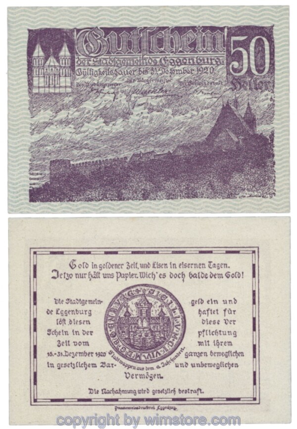 Eggenburg, J162bw20, 50 Heller; 1
