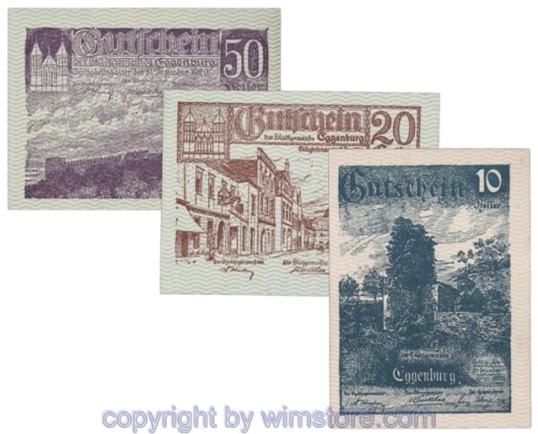 Eggenburg, J162bw, Serie 10, 20, 50 Heller; 1