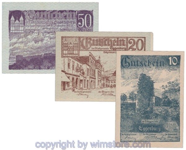 Eggenburg, J162bw, Serie 10, 20, 50 Heller; 1-