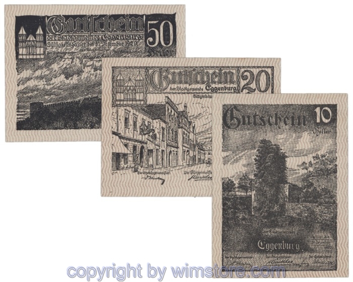 Eggenburg, J162cs, Serie 10, 20, 50 Heller; 1