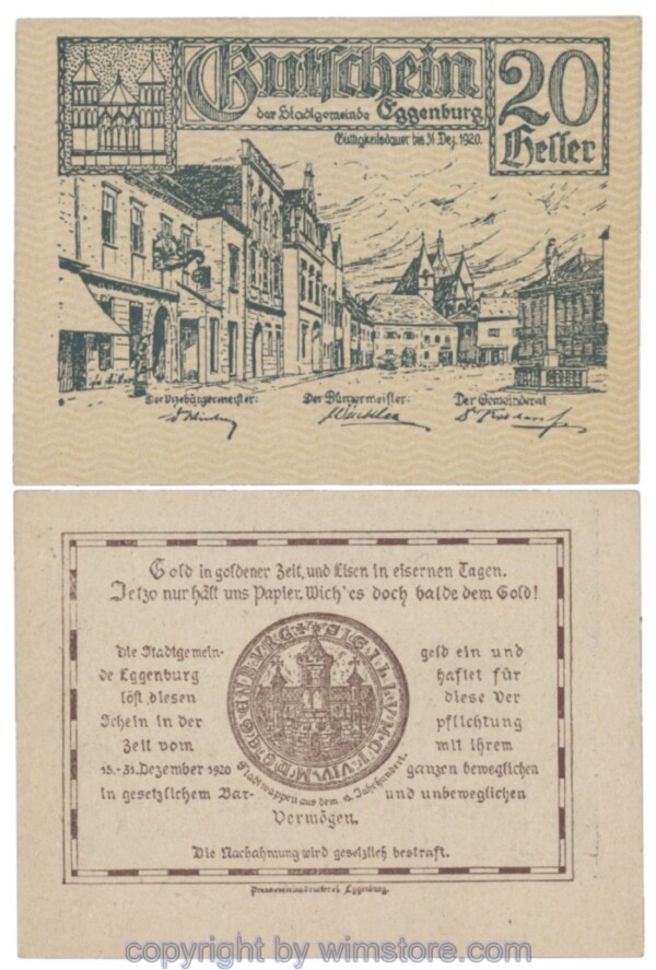 Eggenburg, J162dw42, 20 Heller; 1