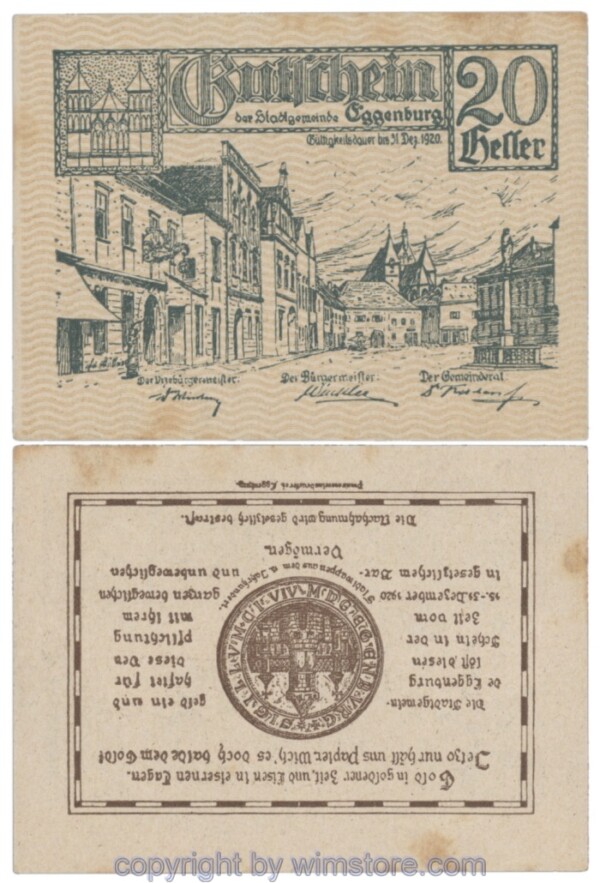 Eggenburg, J162dw43, 20 Heller; 2
