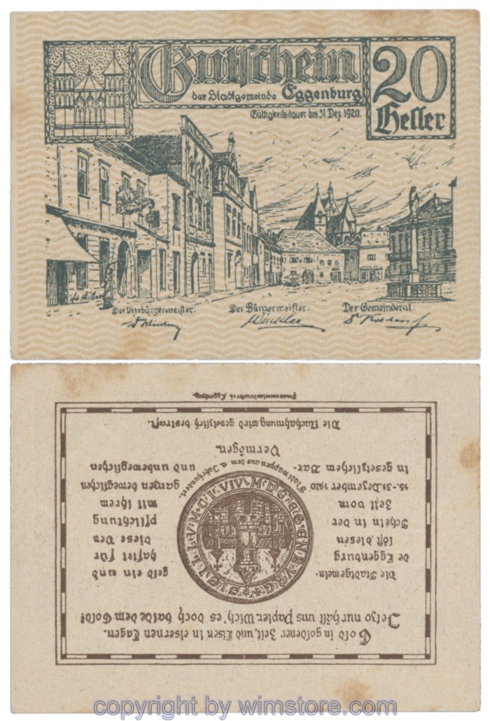 Eggenburg, J162dw43, 20 Heller; 2