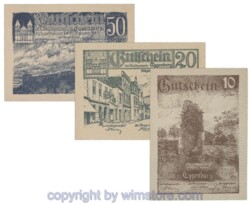 Eggenburg, J162dw, Serie 10, 20, 50 Heller; 1