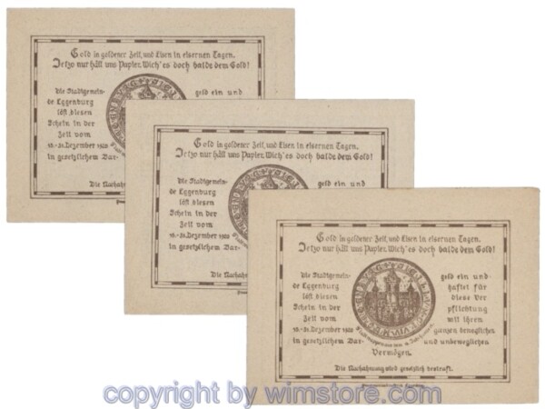 Eggenburg, J162dw, Serie 10, 20, 50 Heller; 1
