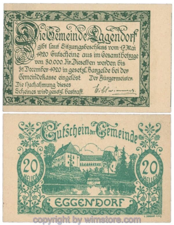 Eggendorf, J165b, 20 Heller; 1