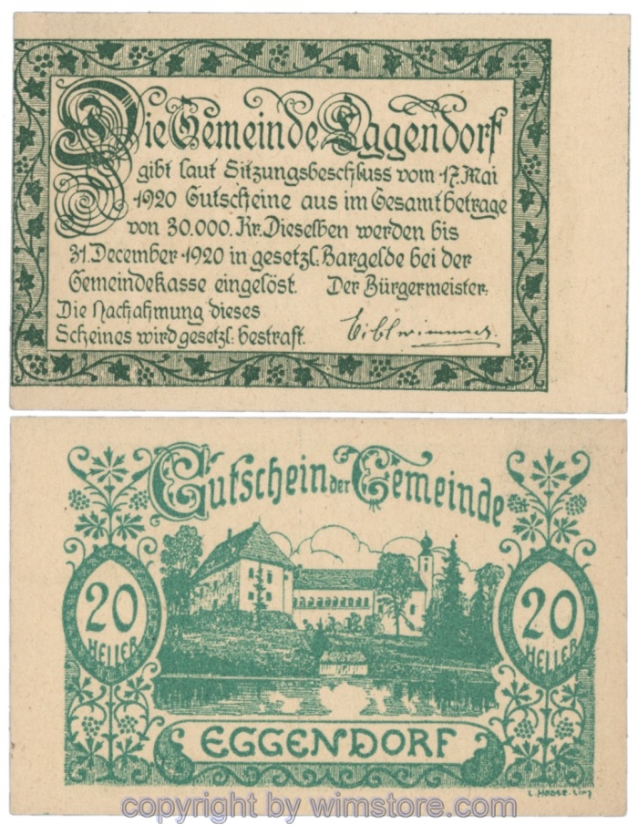Eggendorf, J165b, 20 Heller; 1