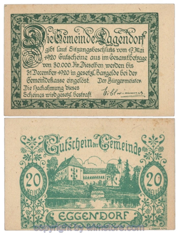 Eggendorf, J165b, 20 Heller; 2